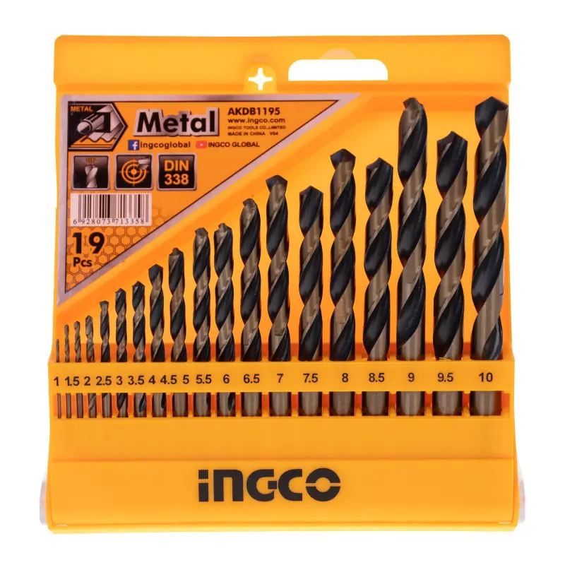 Ingco AKDB1195 Cobalt Drill Bit set 19 Pcs