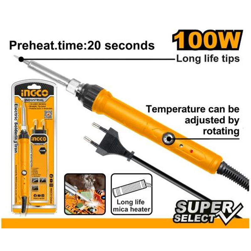 INGCO SI0110831 100W ADJUSTABLE TEMP Electric Soldering Iron