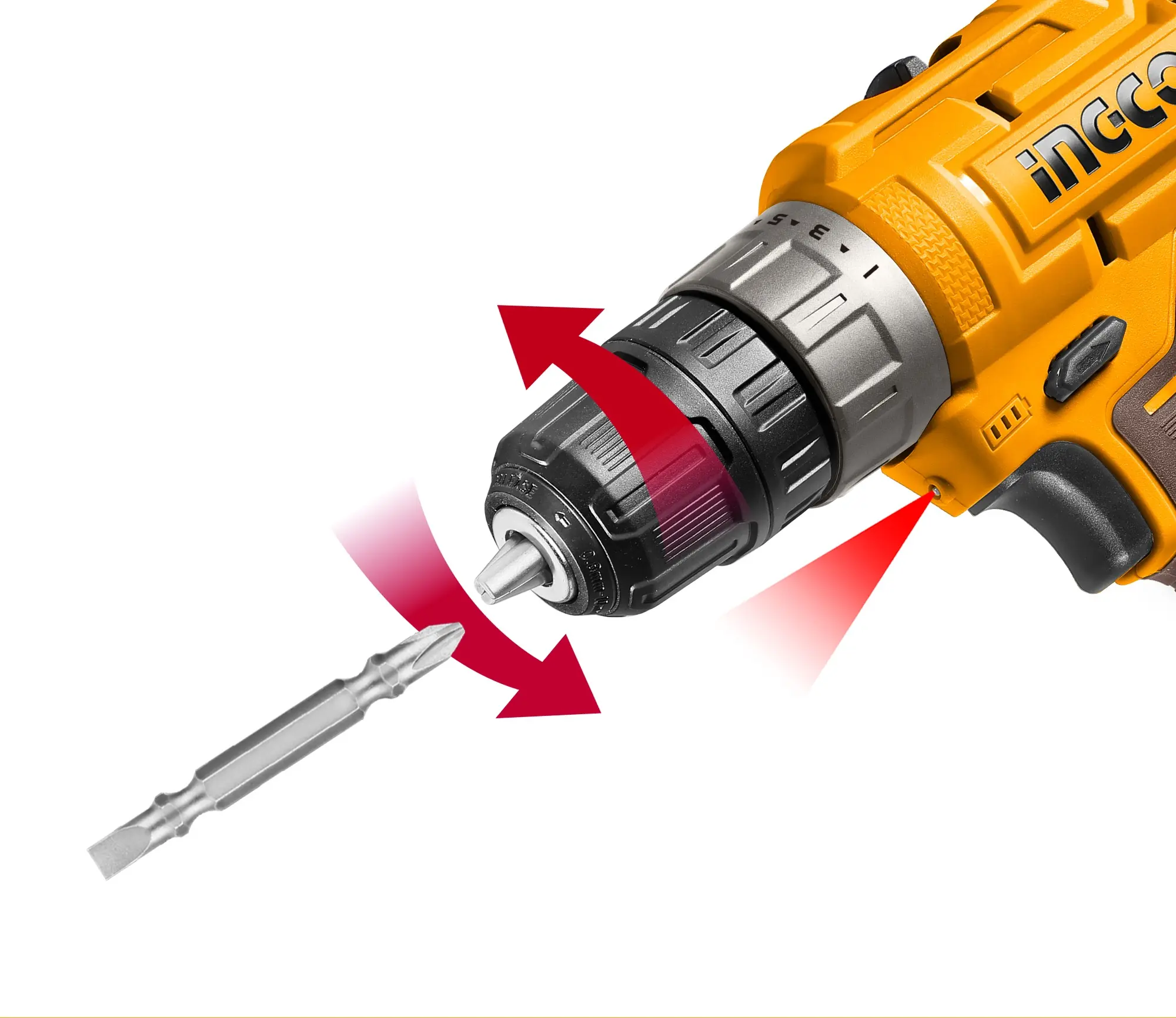 Ingco type c 12 volt hammer drill, model CIDLI12202