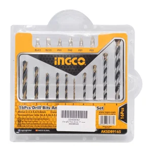 INGCO 16 Pcs Drill Bits Screwdriver Bits Set AKSDB9165
