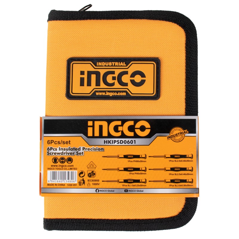 Ingco HKIPSD0601 Insulated Precision Screwdriver 6Pcs Set