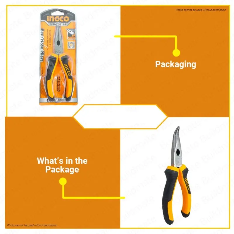Ingco HBNP08168 Bent Nose Pliers 6