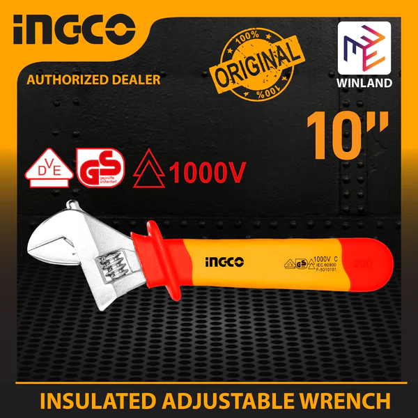 INGCO HIADW101 Insulated Adjustable Wrench 10 inch