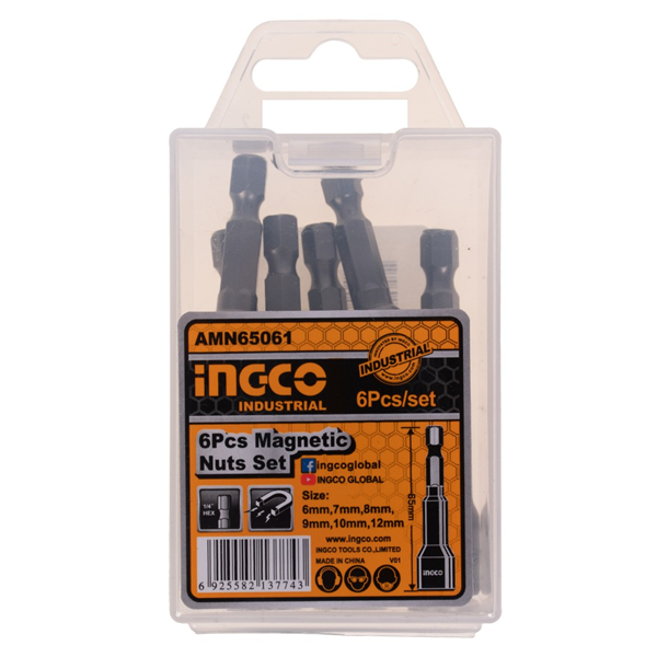 Ingco AMN65061 6Pcs Magnetic Nuts Set