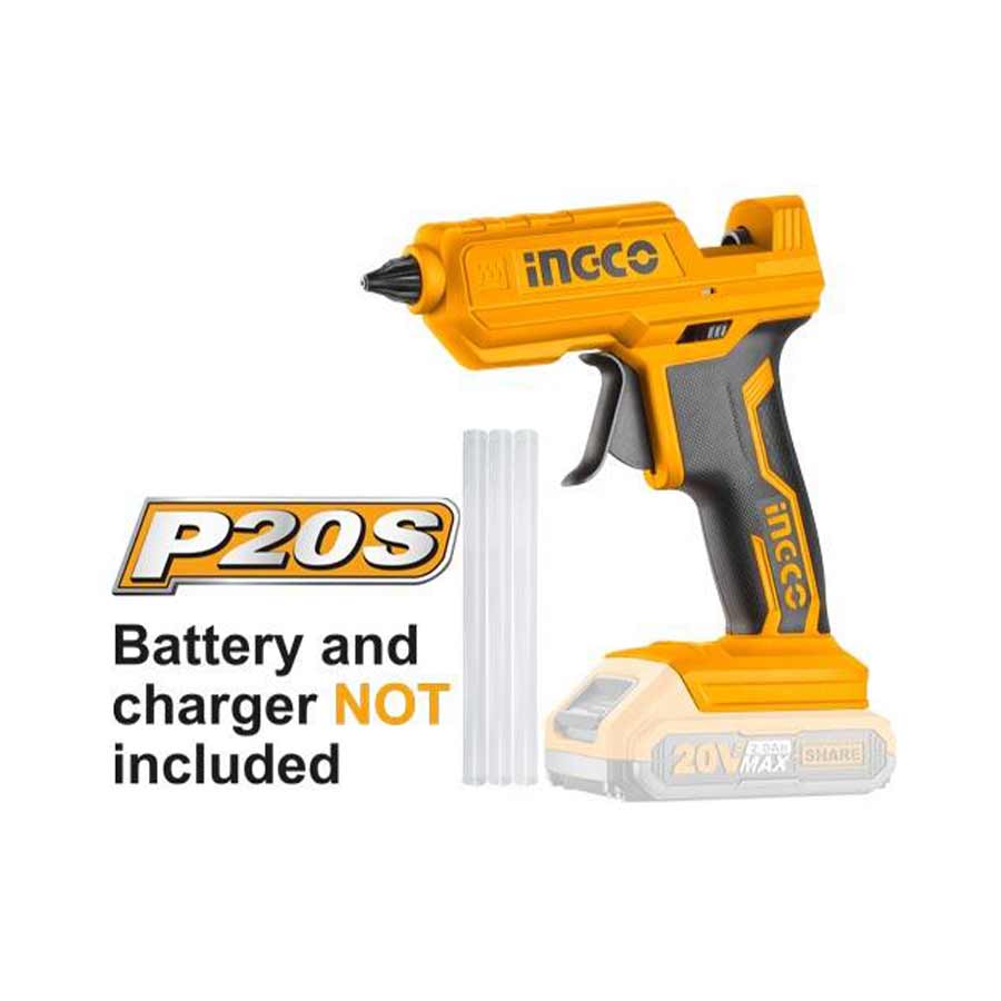 Inco 20V rechargeable hot glue gun model CGGLI2001